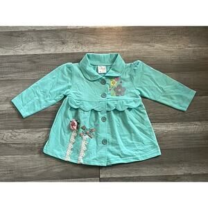 3t/4t Floral Embroidered Dress Coat / Jacket Floral Adorable Eden Fairy Easter